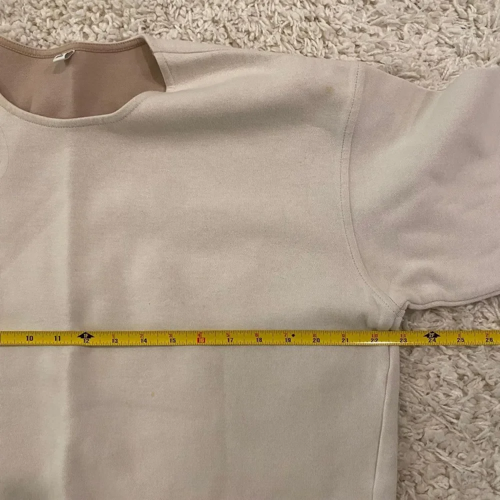 Uniqlo Cream Heavyweight Knit Drop Shoulder Crewneck Boxy Sweatshirt Medium